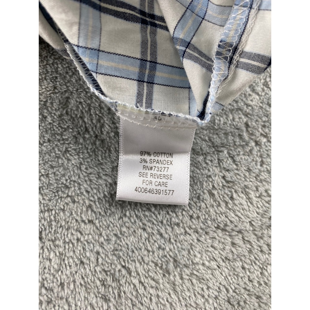 Croft & Barrow Men's L Stretch Button Up Plaid Dress Shirt Long Sleeve - Picture 12 of 12